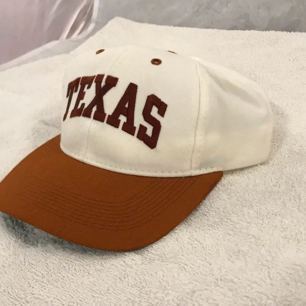 VINTAGE University of Texas by Headmaster Adjustable SnapBack Orange White Cap